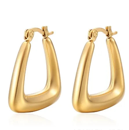 Bold Elegance Triangle Hoop Earrings
