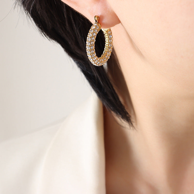Dazzling Crystal Hoop Earrings