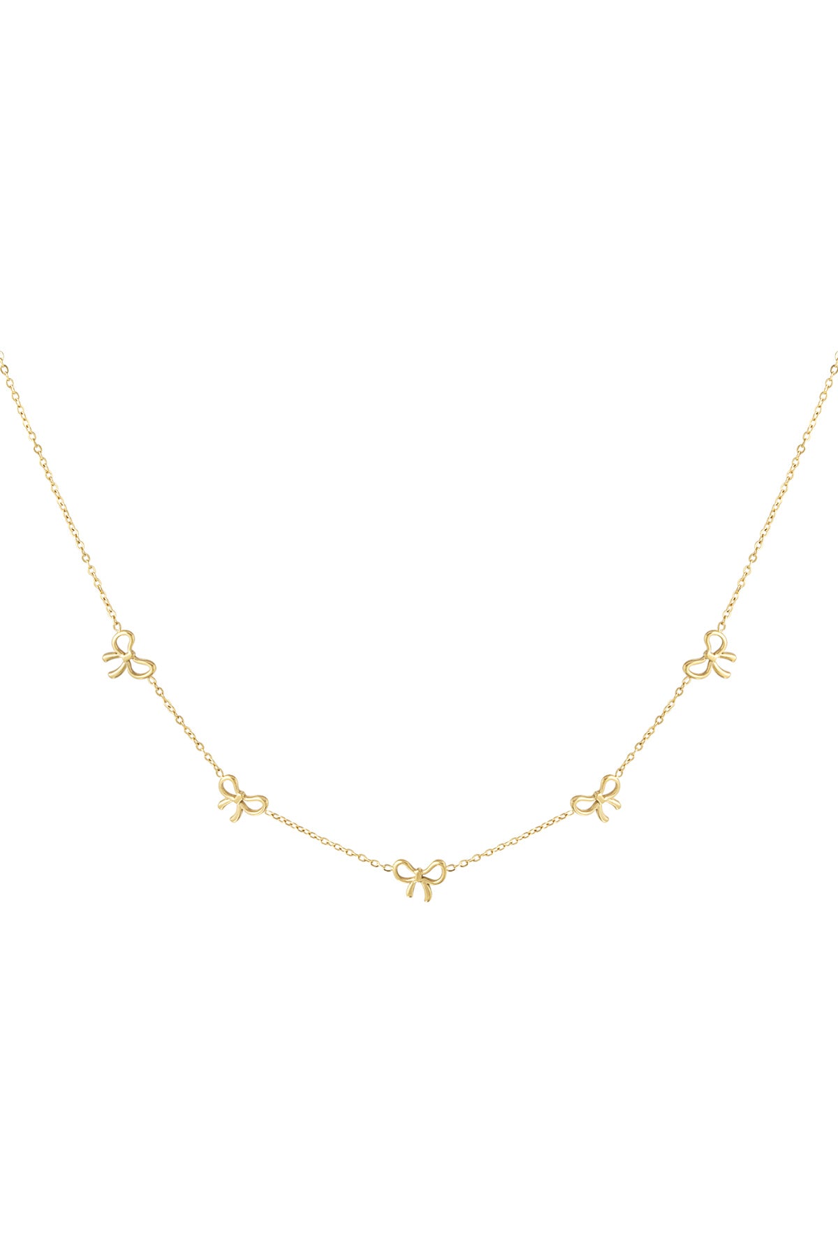 Delicate Gold Bow Charm Necklace