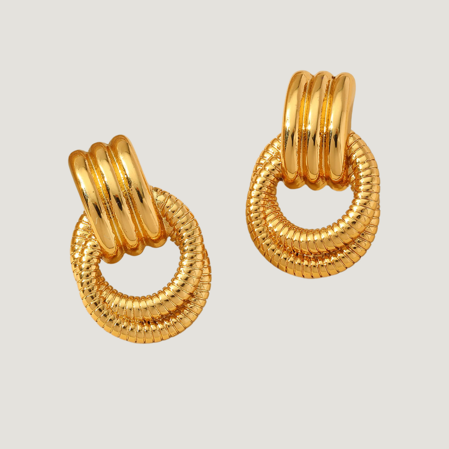 Double Orbit Gold Hoop Earrings