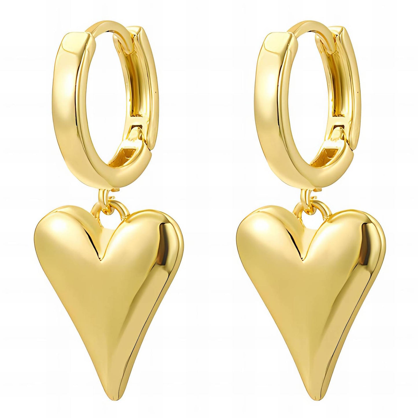 Heart Drop Hoop Earrings