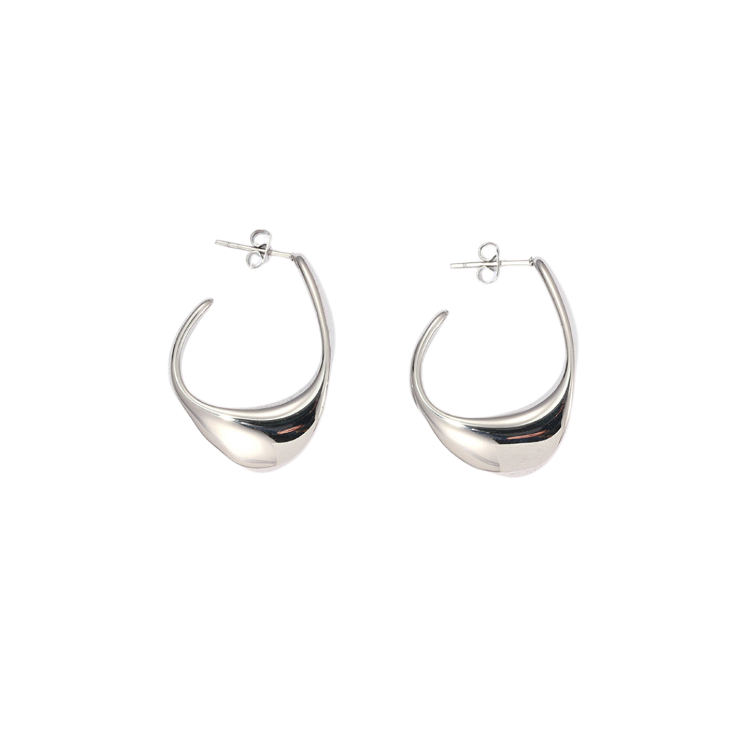 Crescent Moon Gold Hoop Earrings