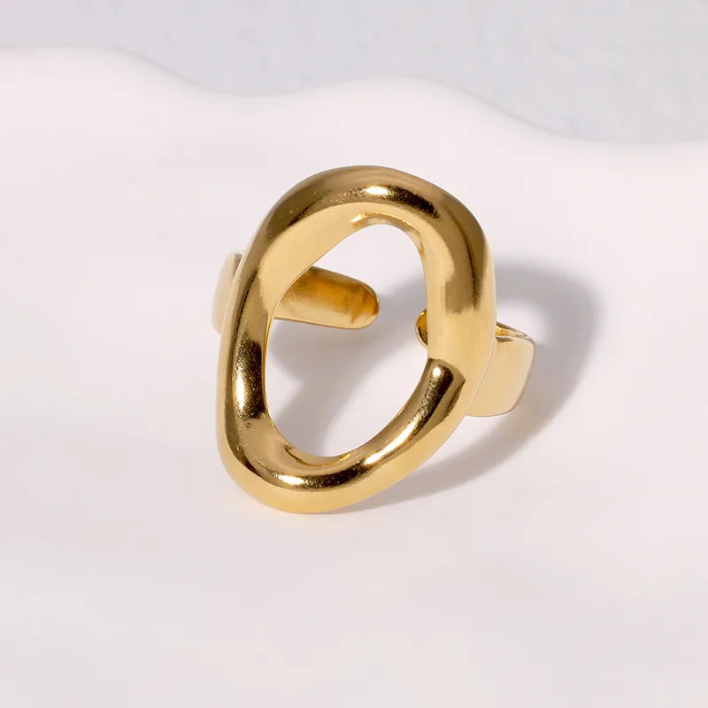 IG-Style Modern Open Ring – Geometric Stainless Steel