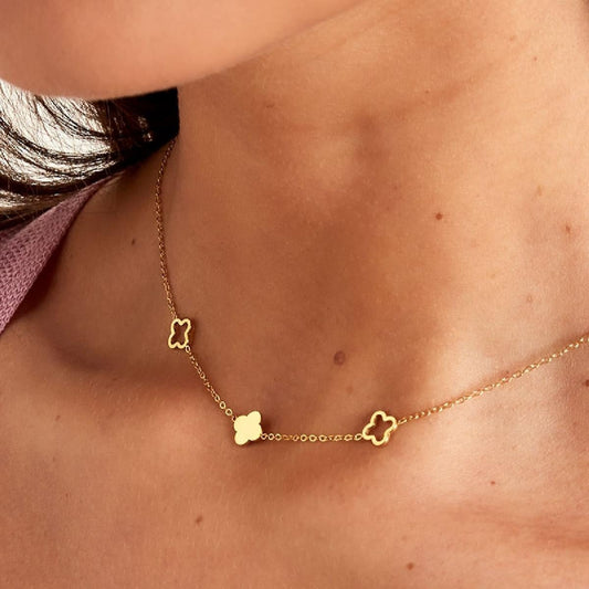 Gold Clover Charm Necklace