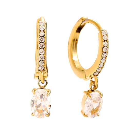 Verona Light Crystal Hoop Earrings