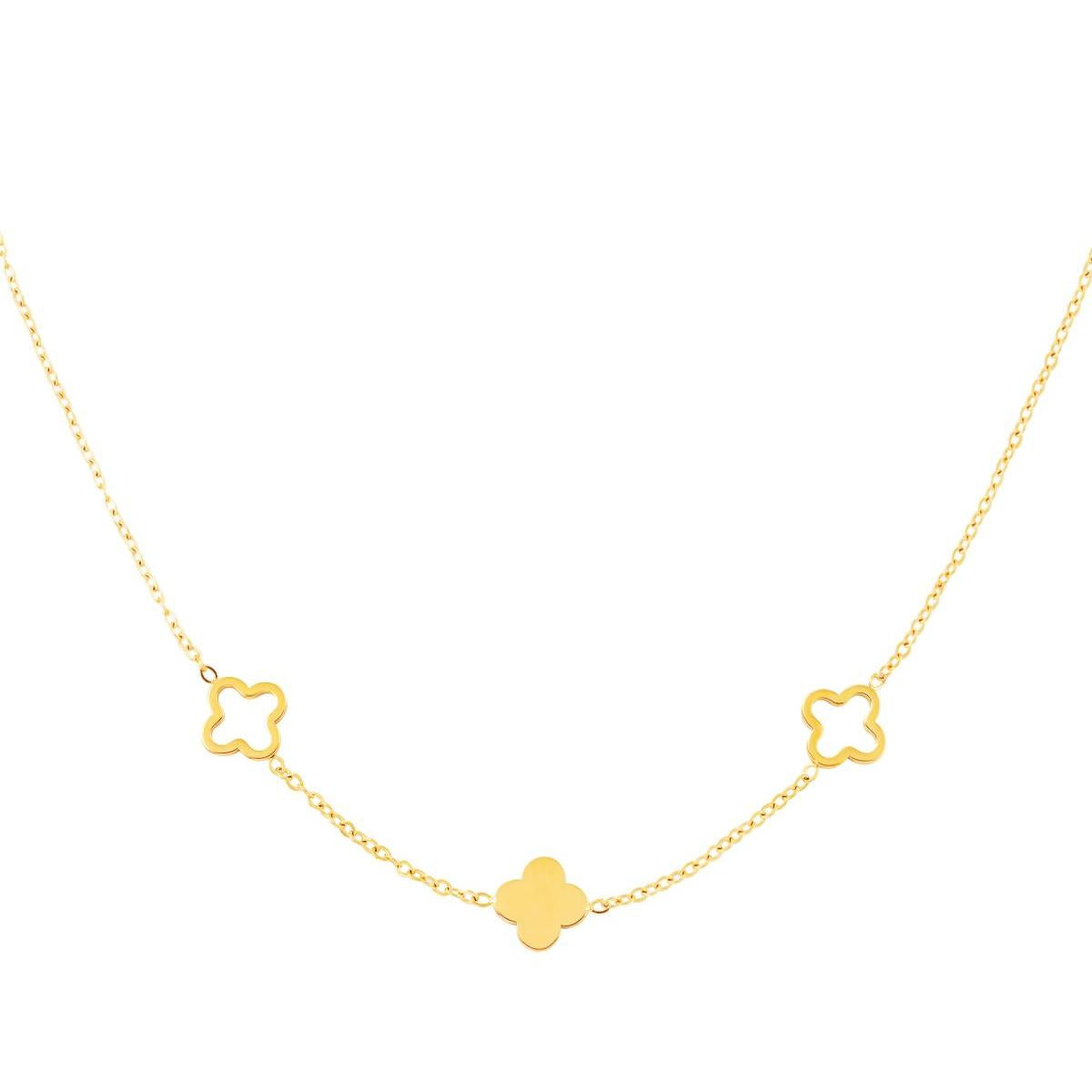 Gold Clover Charm Necklace