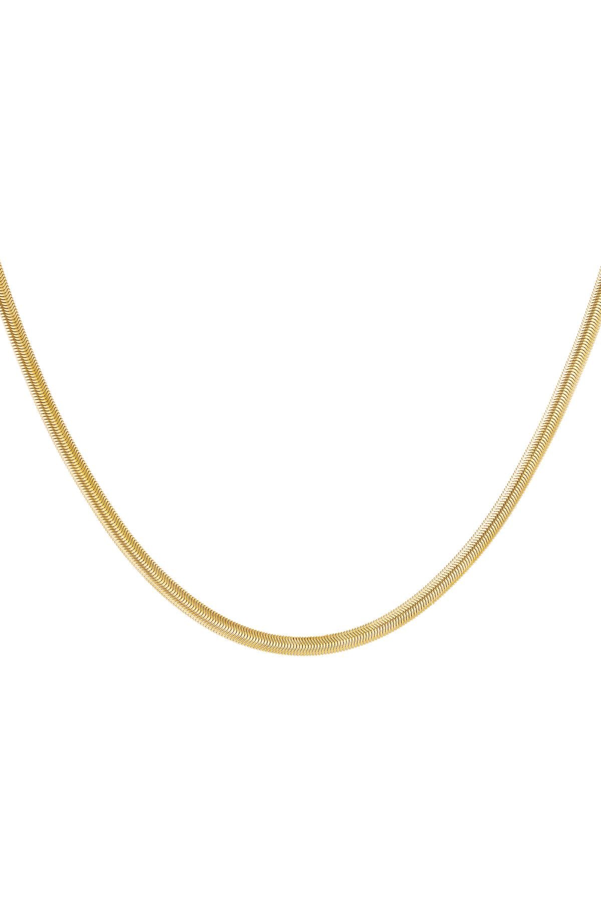 Gold Herringbone Chain Necklace