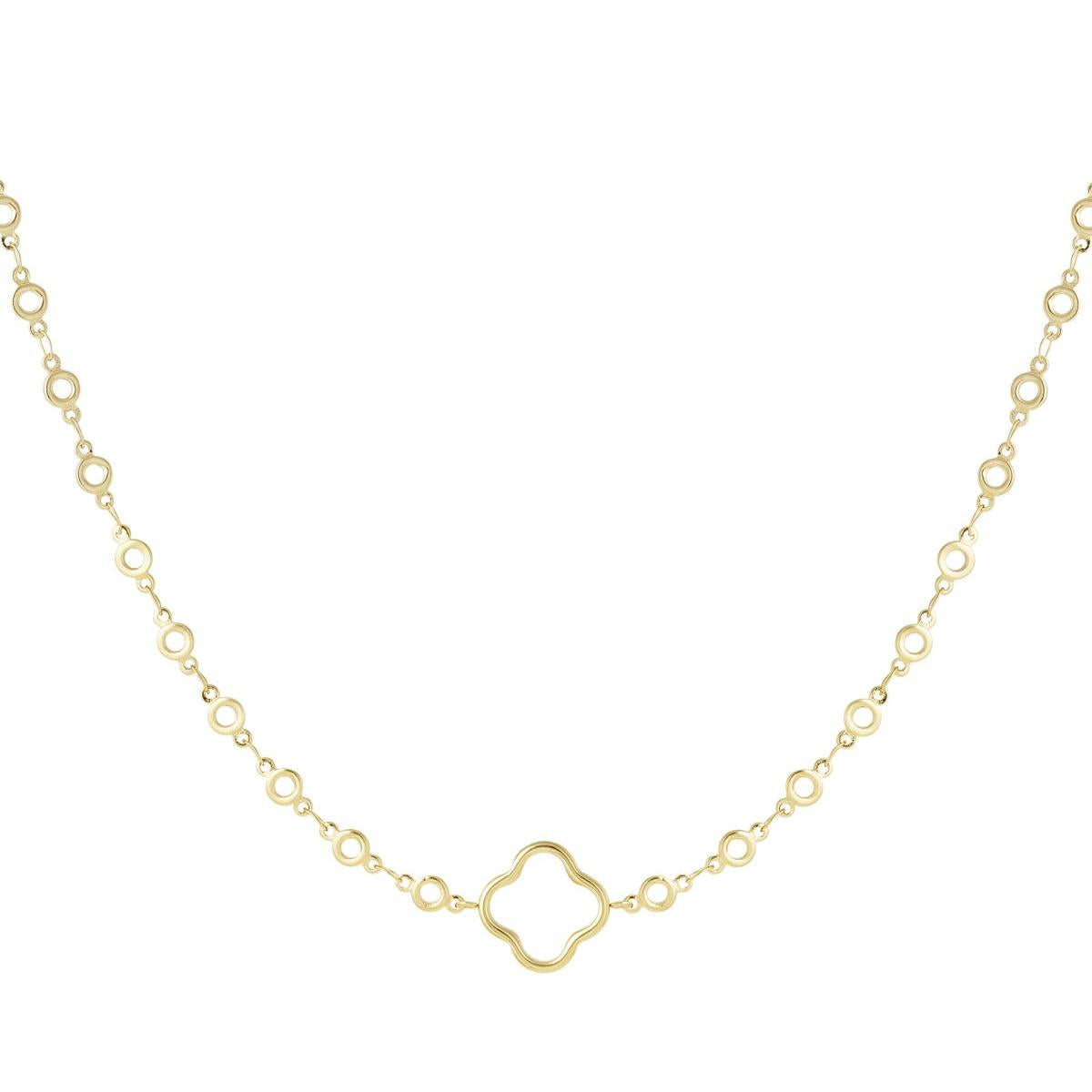 Gold-Plated Clover Charm Necklace