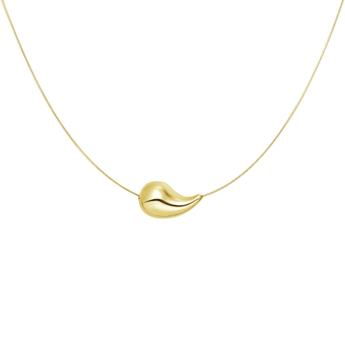 Teardrop Pendant Necklace in Gold