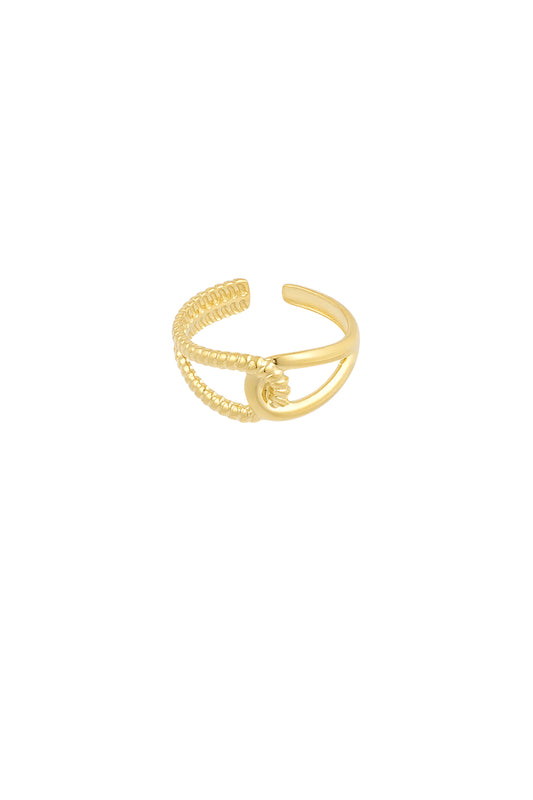 Twisted Loop Adjustable Ring in Gold