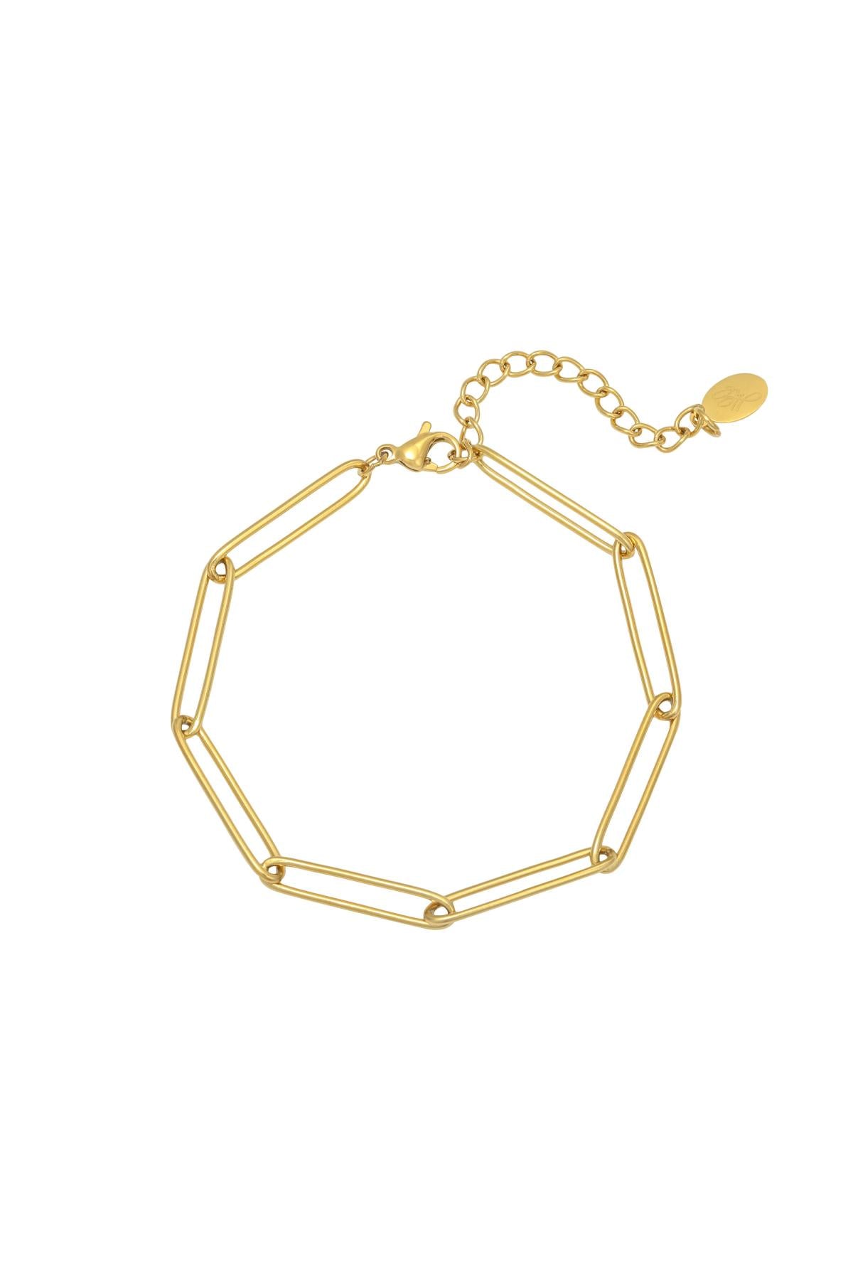 Gold-Plated Paperclip Chain Bracelet – Minimalist Elegance