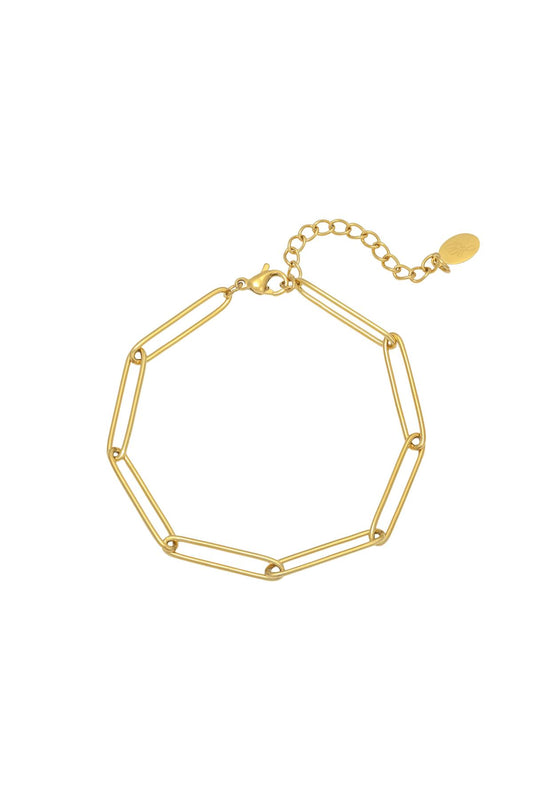 Gold-Plated Paperclip Chain Bracelet – Minimalist Elegance