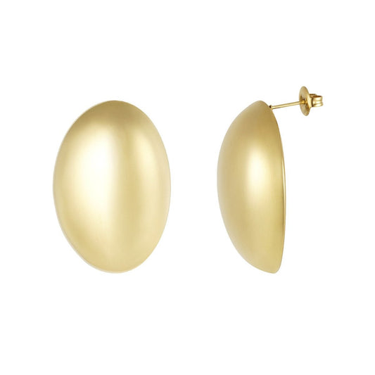 Gold Satin Dome Earrings