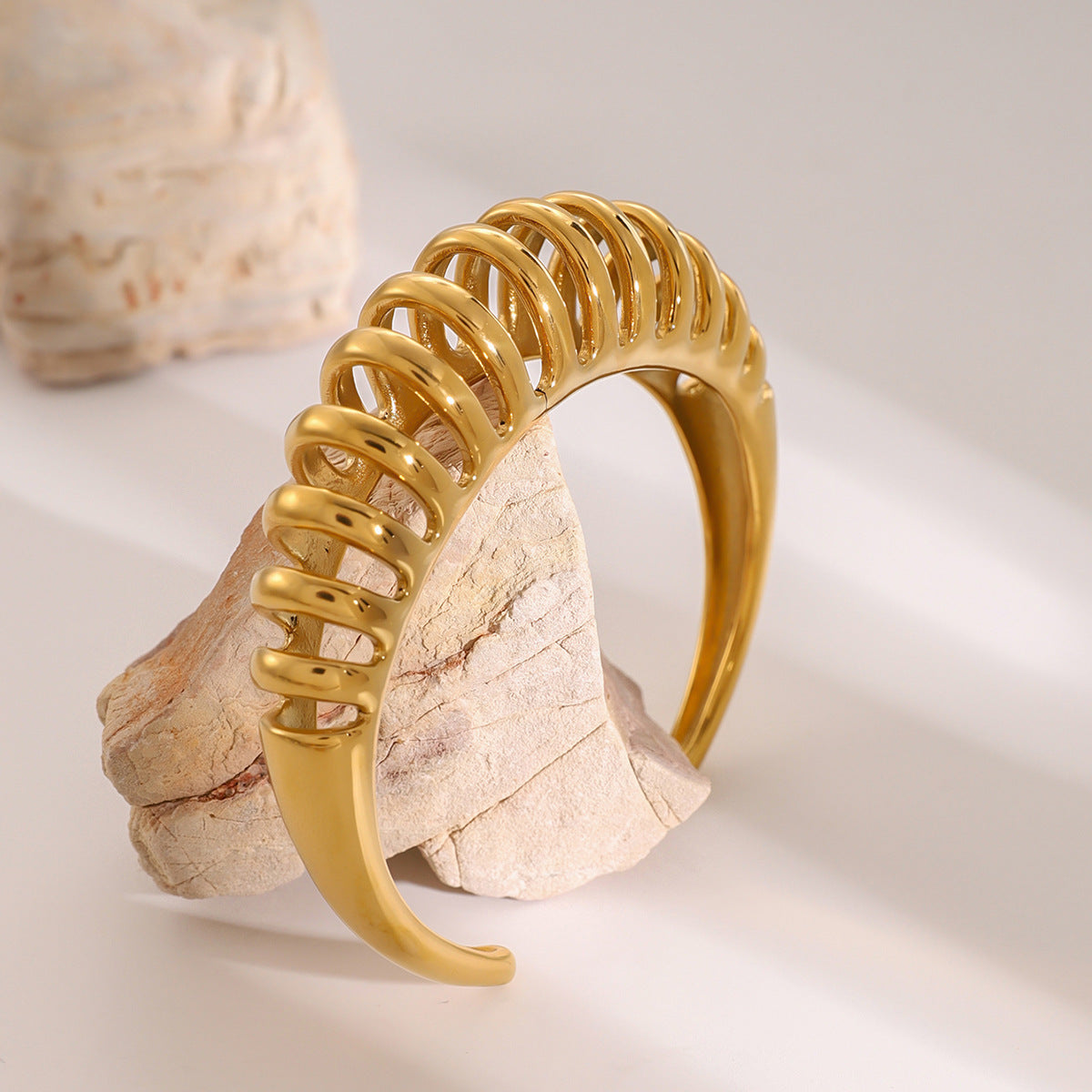 Sculpted C-Cuff Bracelet in Gold