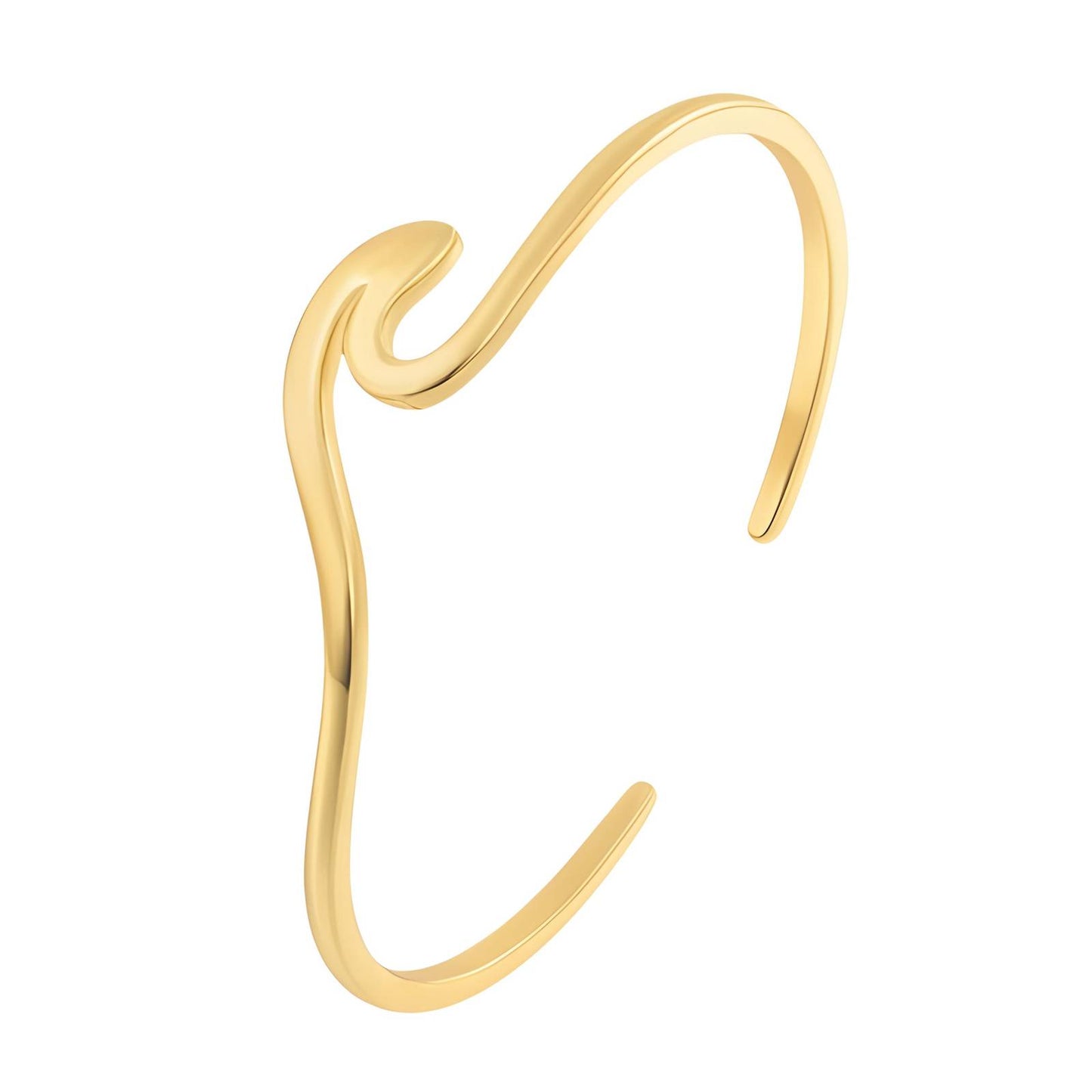 Gold-Plated Abstract Cuff Bracelet