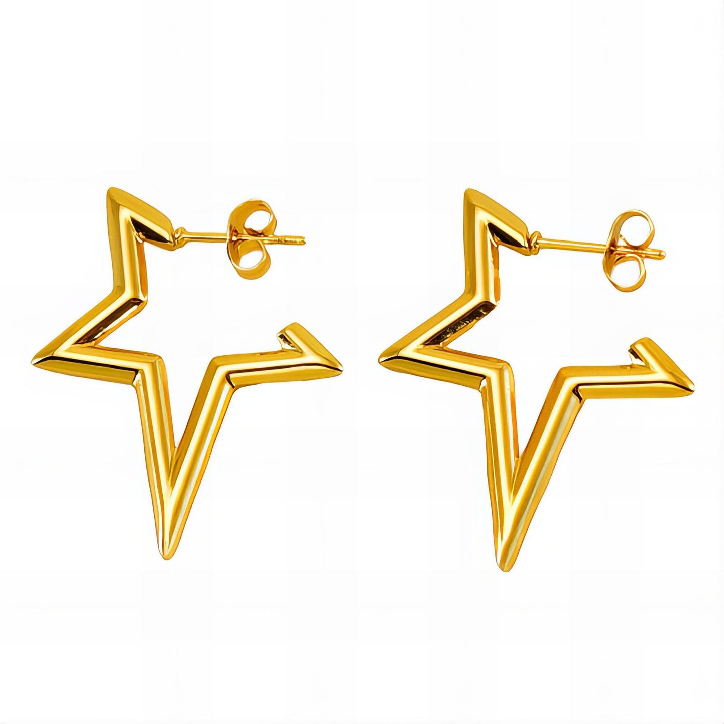 Geometric Star Stud Earrings