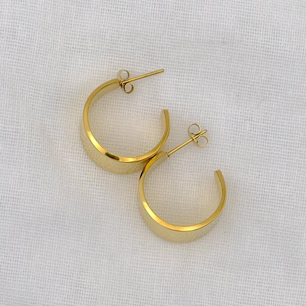 Wide Band Hoop Earrings – Gold & Silver