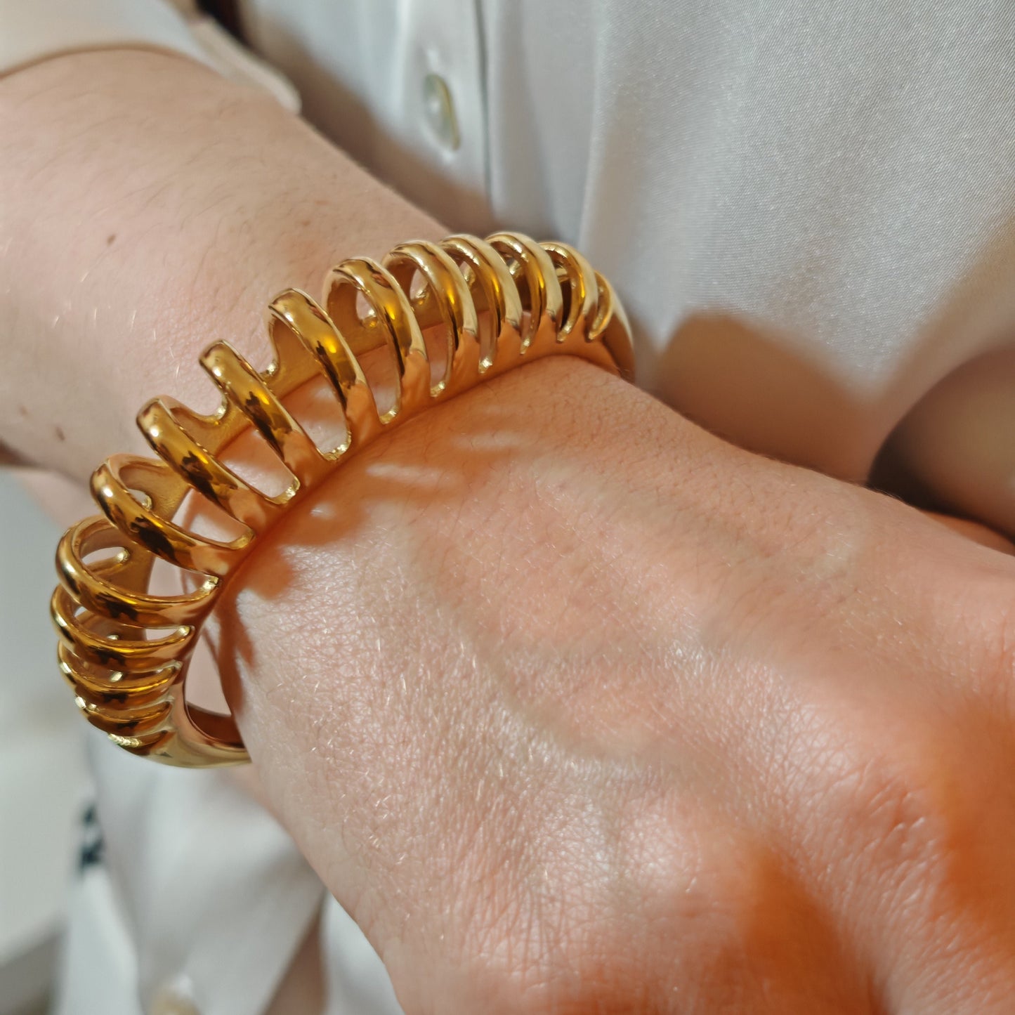 Sculpted C-Cuff Bracelet in Gold