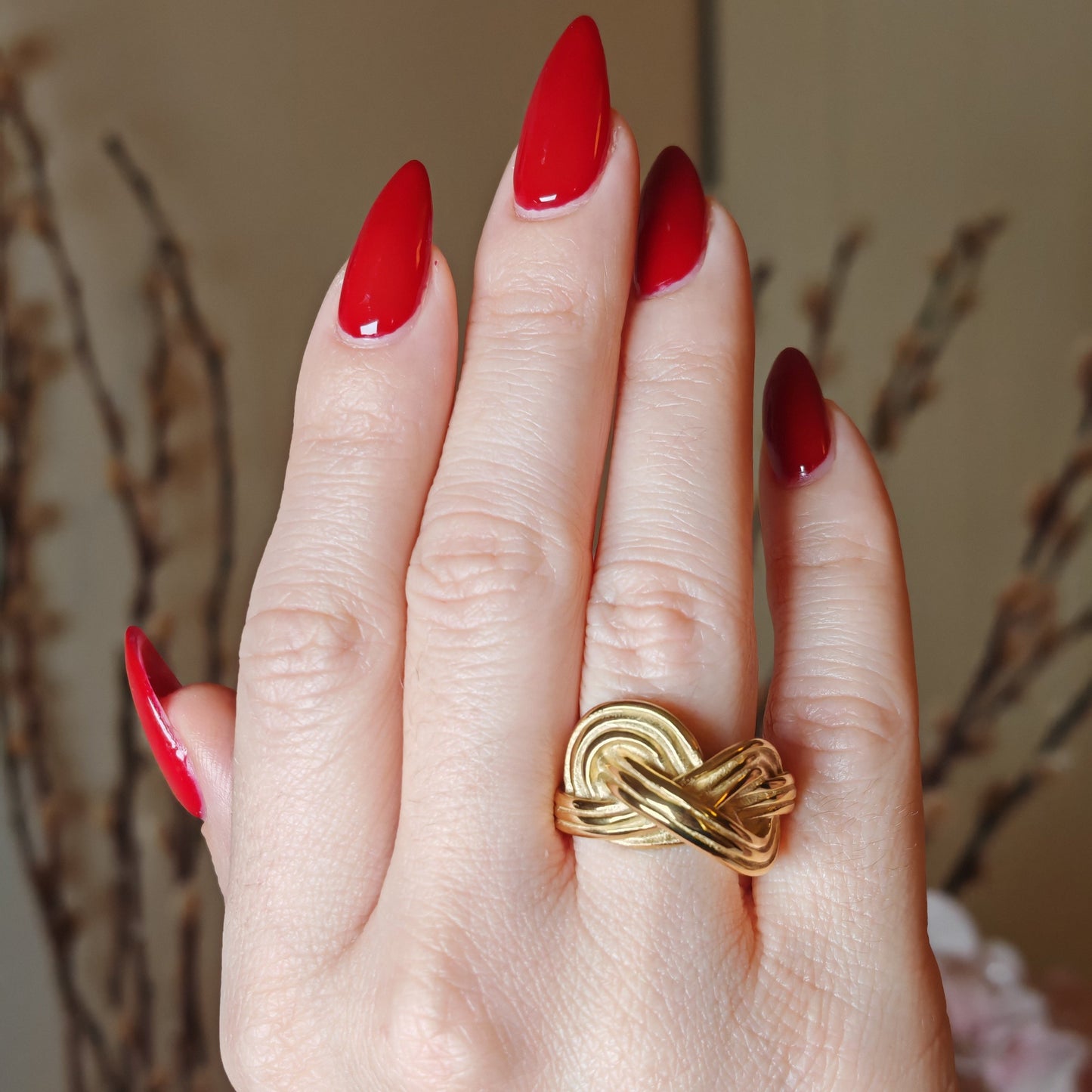 Gold Braided Knot Ring