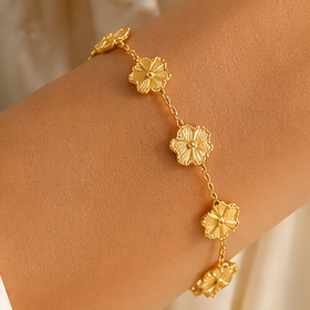 Golden Flower Chain Bracelet
