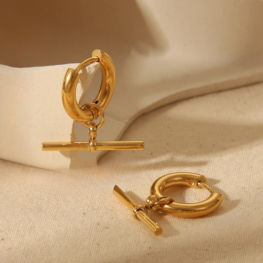 T-Bar Charm Hoops