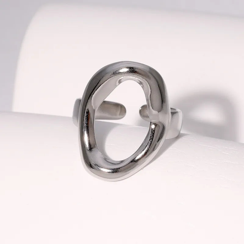 IG-Style Modern Open Ring – Geometric Stainless Steel