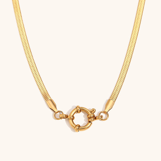 Alba Geometric Link Gold-Plated Necklace