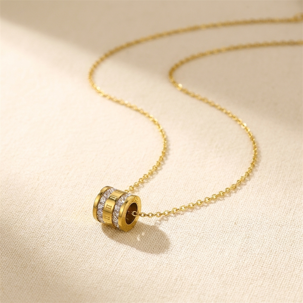 Crystal Roller Pendant Necklace